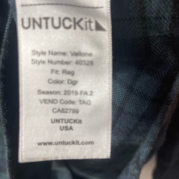 Untuckit Black Watch Plaid Flannel Shirt Sz L - Picture 4 of 5